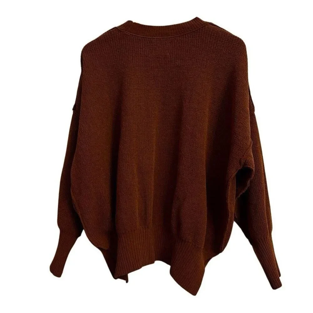 Abercrombie & Fitch Soft A&F Collection Brown Crewneck  Slouchy Sweater Small